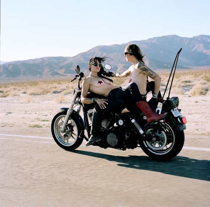 Girls on a motorcycle in Medina