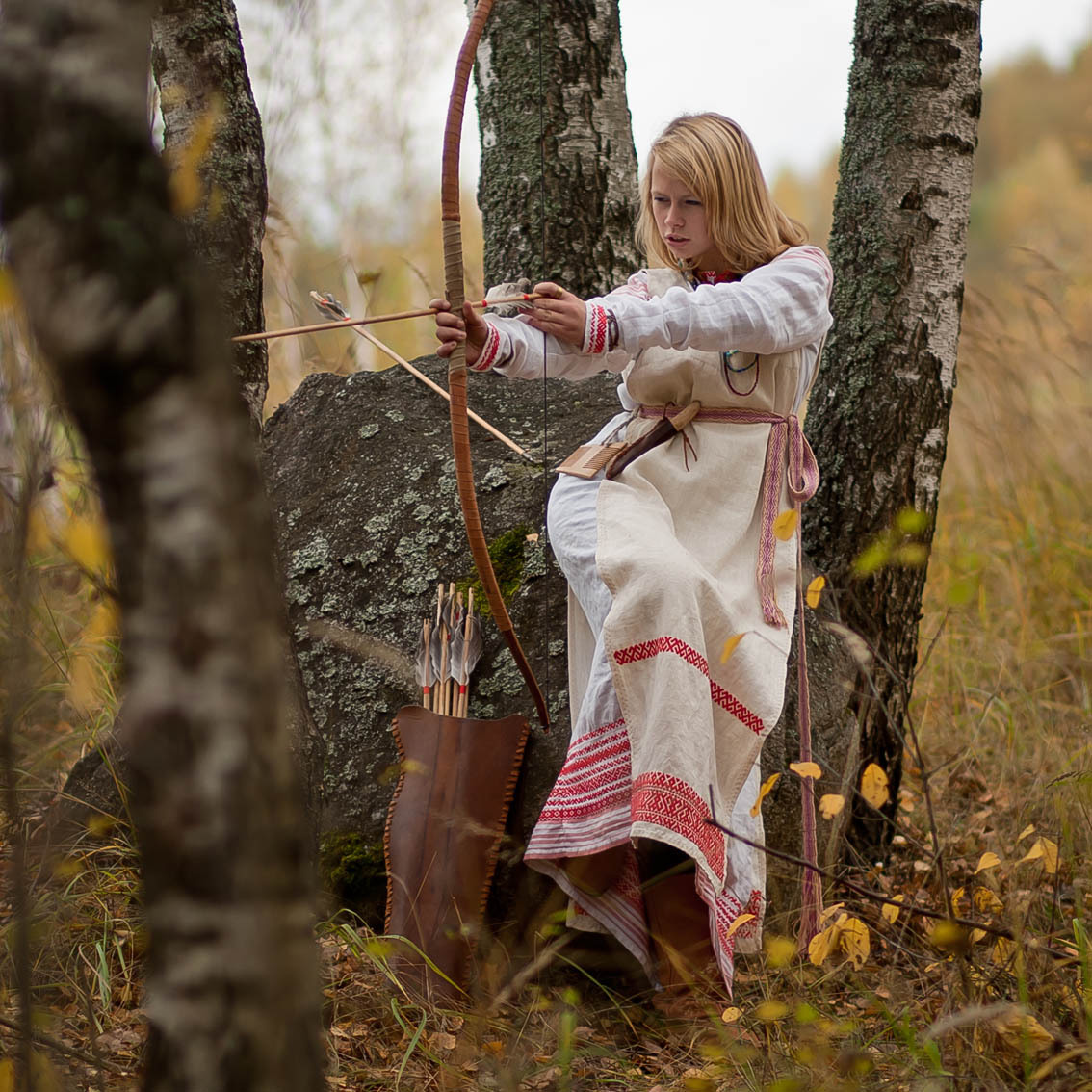 Sexy photo Girls in Slavic costumes in Medina